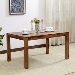 Sheesham Wood 6 Seater Dining Table in Rustic Teak Finish