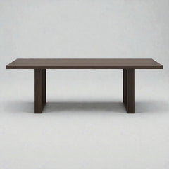 Tatvaacasa Modern Solid Wood & Metal Dining Table – Natural | Walnut Finish