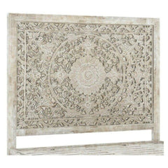 Sunflower Solid Mango Wooden Bed | Hand-Carved