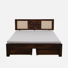 Sheesham Wood Queen Size Bed With Storage Drawers
