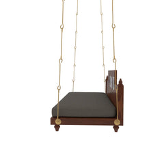 Wooden Swing with Hand-Painted Peacock Tiles
