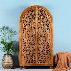 Hand Carved Mango Wood Wardrobe