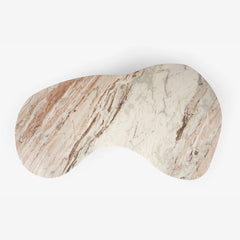 Tatvaacasa Aura Curved Marble-Top Coffee Table