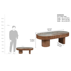 Tatvaacasa Wooden Modern Marble Top Coffee Table
