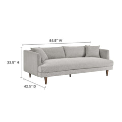Tatvaacasa Modern Upholstered Sofa with Down-Blend Cushions & Tapered Wood Legs