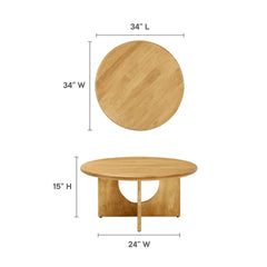 Tatvaacasa Round 34" Coffee Table in Walnut