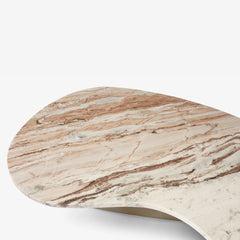 Tatvaacasa Aura Curved Marble-Top Coffee Table