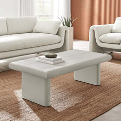 Relic Wooden Textured Coffee Table in White