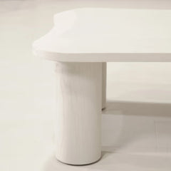 Whitewashed Wooden Modern Coffee Table