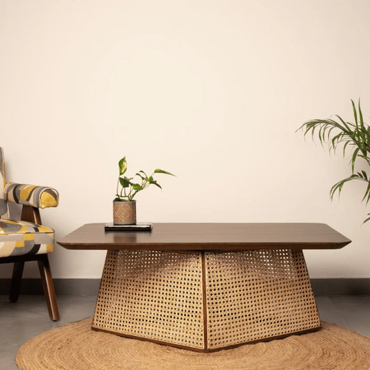 Mango Wood Cane Coffee Table