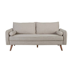 Tatvaacasa Upholstered Fabric Sofa in Azure