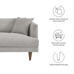 Tatvaacasa Modern Upholstered Sofa with Down-Blend Cushions & Tapered Wood Legs
