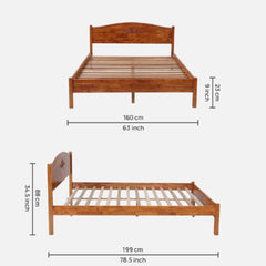 Solid Wooden Plain Bed