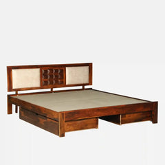 Solid Wood Queen Size Bed With Storage Drawers