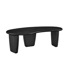 Tatvaacasa Kidney-Shaped Free Coffee Table in Walnut