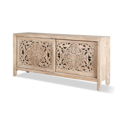Hand Carved TV Cabinet In Natural