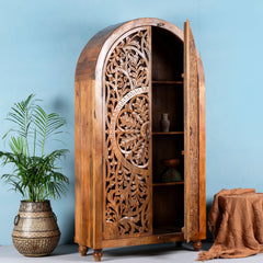 Hand Carved Mango Wood Wardrobe