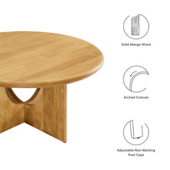 Tatvaacasa Round 34" Coffee Table in Walnut