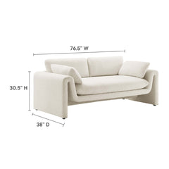 Tatvaacasa Boucle Fabric Sofa in Black