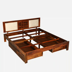 Solid Wood Queen Size Bed With Storage Drawers