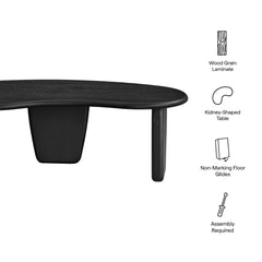 Tatvaacasa Kidney-Shaped Free Coffee Table in Walnut