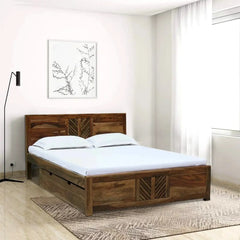 Sheesham Wood Storage Beds With Drawer