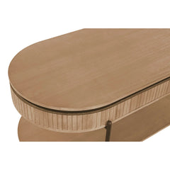 Tv Unit Black Natural Metal Leg (Solid Wood )