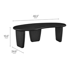 Tatvaacasa Kidney-Shaped Free Coffee Table in Walnut
