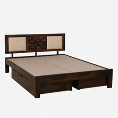 Sheesham Wood Queen Size Bed With Storage Drawers