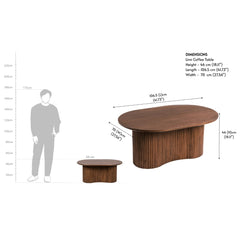 Tatvaacasa Wooden Walnut Finish Coffee Table