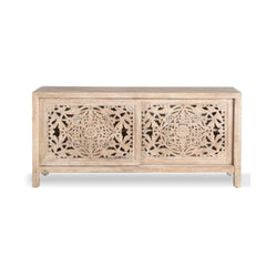 Hand Carved TV Cabinet In Natural