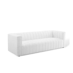 Tatvaacasa Modern Lounge Sofa with Channel Tufting & Soft Upholstery