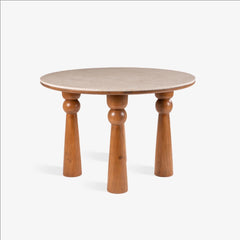 Wooden Dining Table With Marble Top