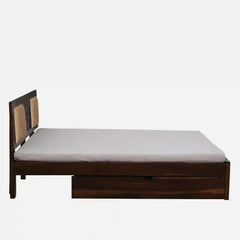Sheesham Wood Queen Size Bed With Storage Drawers