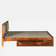 Solid Wood Queen Size Bed With Storage Drawers