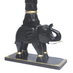 Wooden Brass Chain Carved Elephants pillar Swing