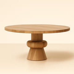 Modern Natural Wooden Round Dining Table
