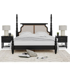 Poster Bed with Cane Headboard