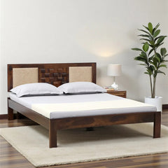 Solid Wood Queen Size Bed Without Storage