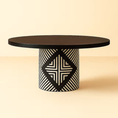 Black Modern Round Pedestal Dining Table