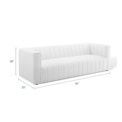 Tatvaacasa Modern Lounge Sofa with Channel Tufting & Soft Upholstery