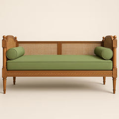 Tatvaacasa Modern Honey Finish Lounger Sofa
