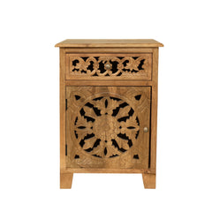 Hand Carved Mango Wood Bedside