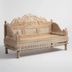 Hand Carved Wooden Sofa_Daybed
