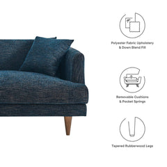 Tatvaacasa Modern Upholstered Sofa with Down-Blend Cushions & Tapered Wood Legs