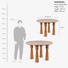 Wooden Dining Table With Marble Top