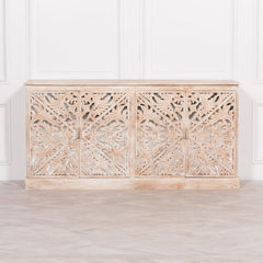 Natural Wooden Carved Sideboard for Storage