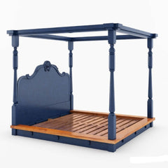 Solid Wood Canopy Bed Low Profile Platform