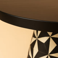 Black Mango Wood Round Pedestal Dining Table
