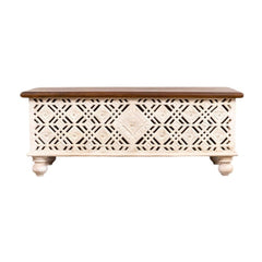 Hand-Carved Storage Trunk Coffee Table